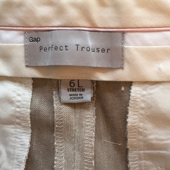 Gap Perfect Trouser Linen Blend Beige Pants Sz 6 Long - Picture 7 of 10